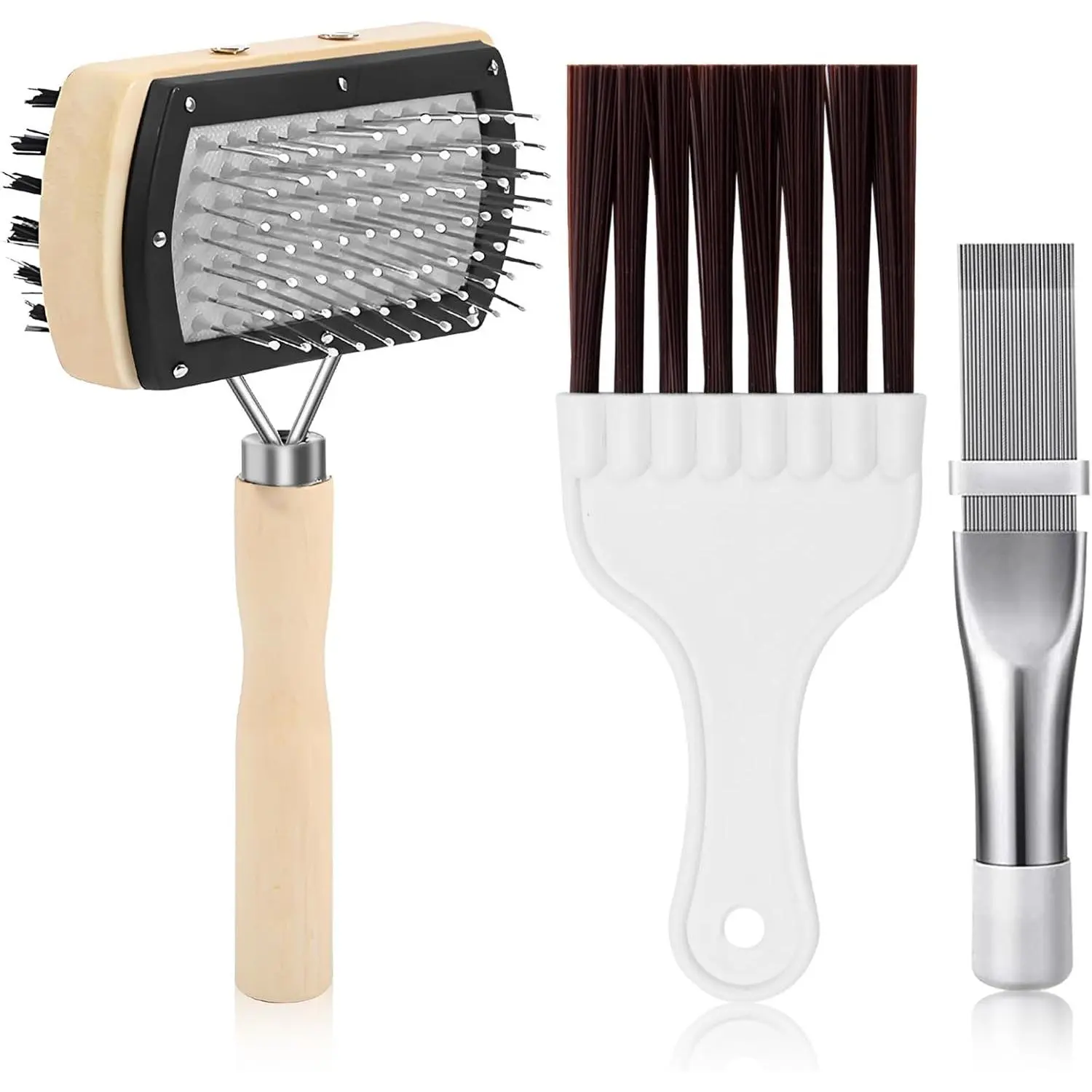3 count Air Conditioner Condenser Fin Cleaning Brush Refrigerator Coil Cleaning Brush Supplies, Stainless Ac Coil Cleaner, Evaporator Coil Cleaner, Mini Split Cleaning Kit Fridge Cleaner Tool
