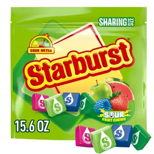 STARBURST Sour Chewy Candy Individually Wrapped Fruit Chew Candies, Sharing Size, 15.6 Oz Resealable Bag