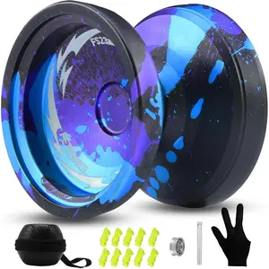 Finger Spin Yoyo Professional Responsive Yo-yo for Kids 8-12 or Above, Professional yo for Beginner, Unresponsive Yoyo for Advanced, Pro yoyo for Finger Spinning Tricks-Black Blue Pulple