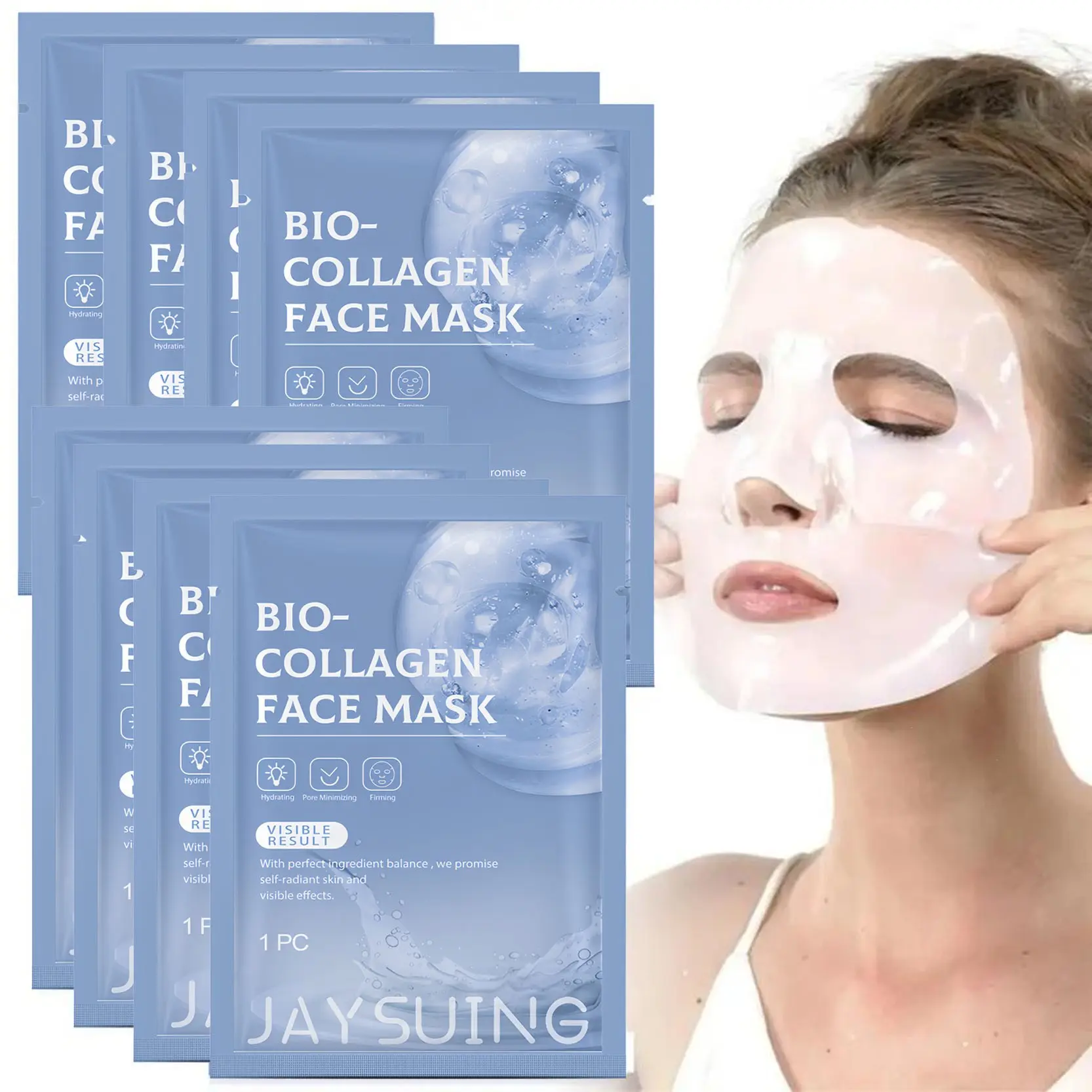 Collagen Intensive Hydrating & Firming Face Mask, Deep Collagen Mask, Hydration Mask, 4/8 Counts Moisturizing, Hydrate & Nourishing Face Masks, Facial Care Mask for Women & Men, Collagen Mask Sheet, Skincare Products #TOP PICKS