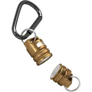 Connector Titanium Steel Brass EDC Mag Beads Secure Key Quick Release Carabiner Detachable  Easy Access (Brass)