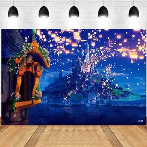 Photography Background Dream Castle Night View Light Decor Fairy Tale Theme Party Photo Studio Backdrop