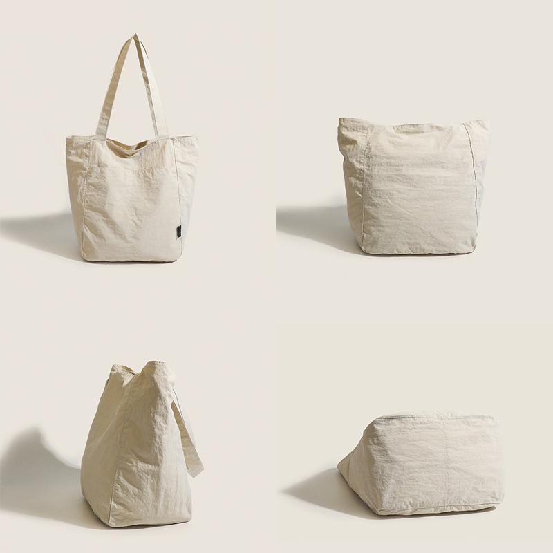 Minimalist Large-Capacity Canvas Tote Bag Versatile Shoulder Handbag for Commuting and Students Waterproof Nylon Casual Women's Bag