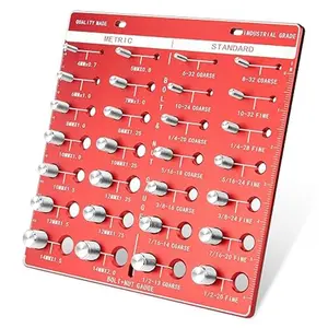 Professional Nut and Bolt Thread Checker with 28 Sizes - Premium14 Metric & 14 Standard Identibolt