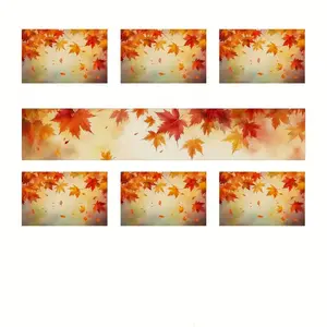 5/7 sets of autumn and winter maple leaf pattern decorative tablecloths and placemats, kitchen and dining table accessories, seasonal family party decorations, living room tablecloths, indoor and outdoor use, suitable for daily meal insulation pads