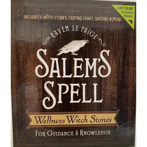 Salem's Spell Wellness Witch Stones - 6 Witch Stones, Casting Chart, Satchel & More - For Guidance & Knowledge - Decor
