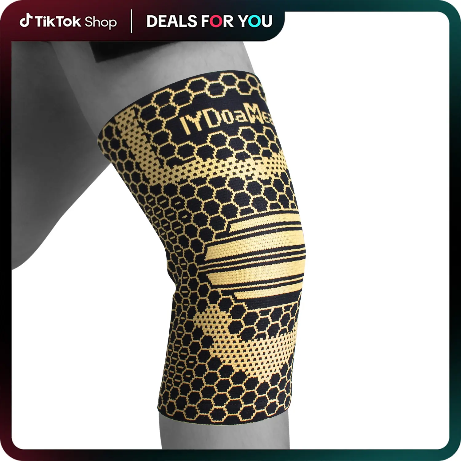 IYDoaMea 1 PC Copper Plus Size Knee Braces For Men And Women - Knee Compression Sleeves With Copper Ions Infused Fiber For Running, Hiking, Working knee pain black friday Outdoorfun Leg Protector football accessories