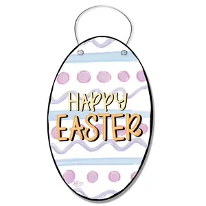Pastel Party Happy Easter Door Hanger