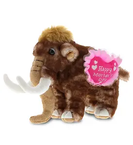 DOLLIBU Large Wild Mammoth Plush Heart Stuffed Toy - Super Soft Polyester Material, Embroidered Heart Detail, Mother's Day Gift Item