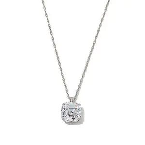 Radiance by Absolute™ 10K 7mm Asscher Solitaire Pendant with 18" Chain