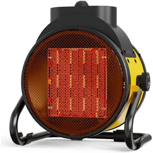 Electric Space Heater - Outdoor Heater with Super Long Cord, Overheat Protection, Heaters Heat Up in 2 Seconds, 3 Modes, Small Fan Heater Tent Ceramic Space Heater for Patio, Amber