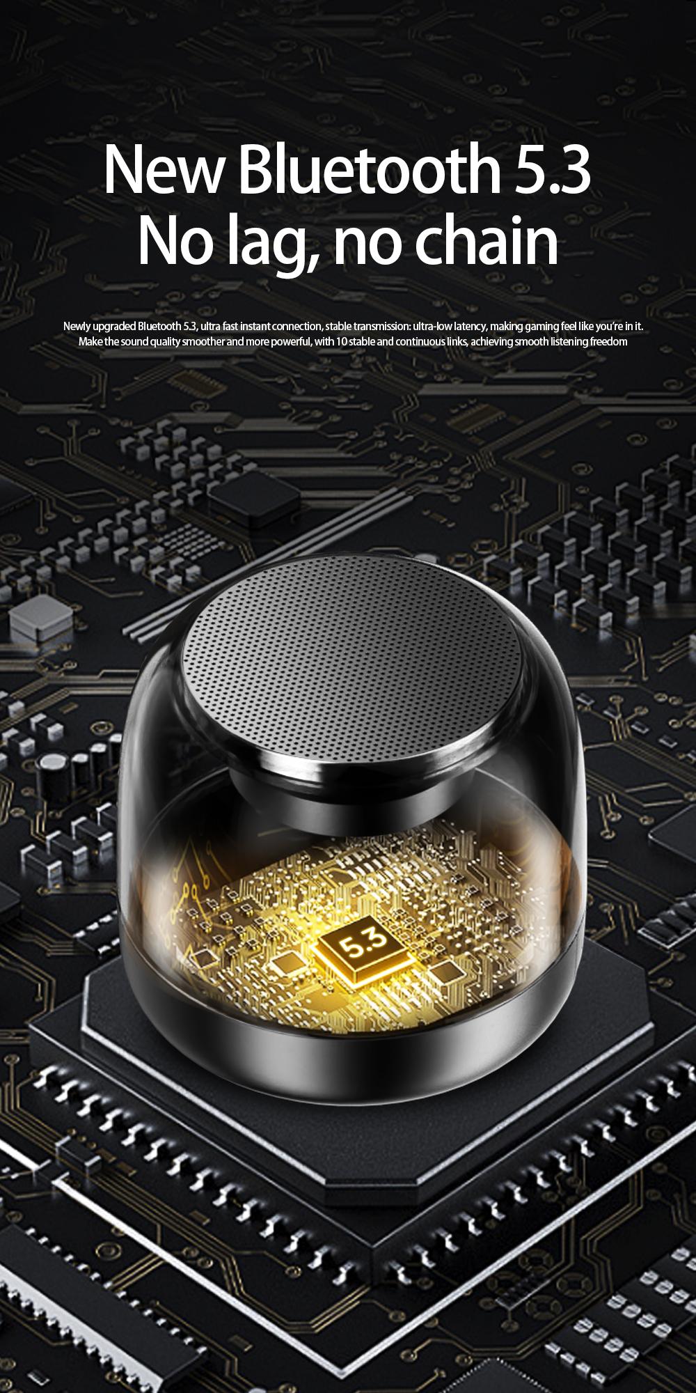 Wireless Bluetooth Speakers with TWS Pairing, Support Bluetooth USB TF AUX Playback, BT5.0, Portable Bluetooth Speaker for Home/Party/Outdoor/Beach, With 7-Color LED Light Audio Cable Charging Rechargeable Smartphone Black