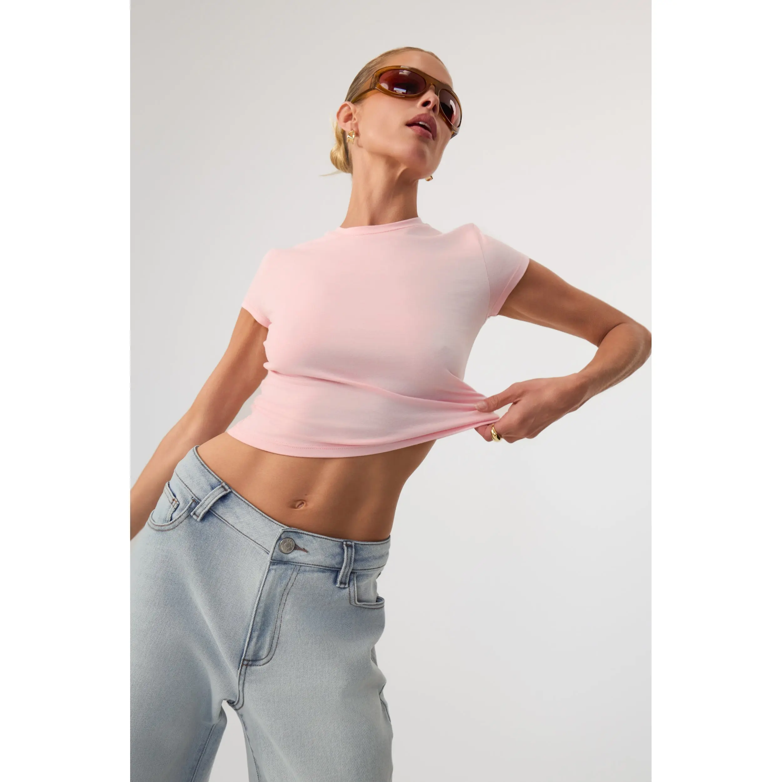 HYPEACH Essential Baby Tee Pink - Eco-Certified 97% Organic Cotton, 3% Elastane