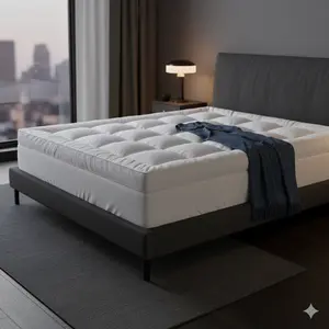 4 Inch Mattress Topper Queen Size Extra Thick Plush Bed Pad for Pressure Relief and Spine Support, Breathable Soft Fabric for Comfortable Sleep, Perfect Mattress Enhancer for Home Dorm Hotel Use