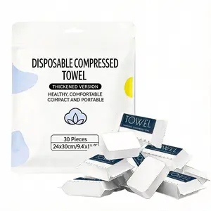 Compressed Towels 30 Pack – Disposable Face Towels for Travel, Camping & Hiking, Soft Thick Towels, Expands to 9.4" x 11.8"