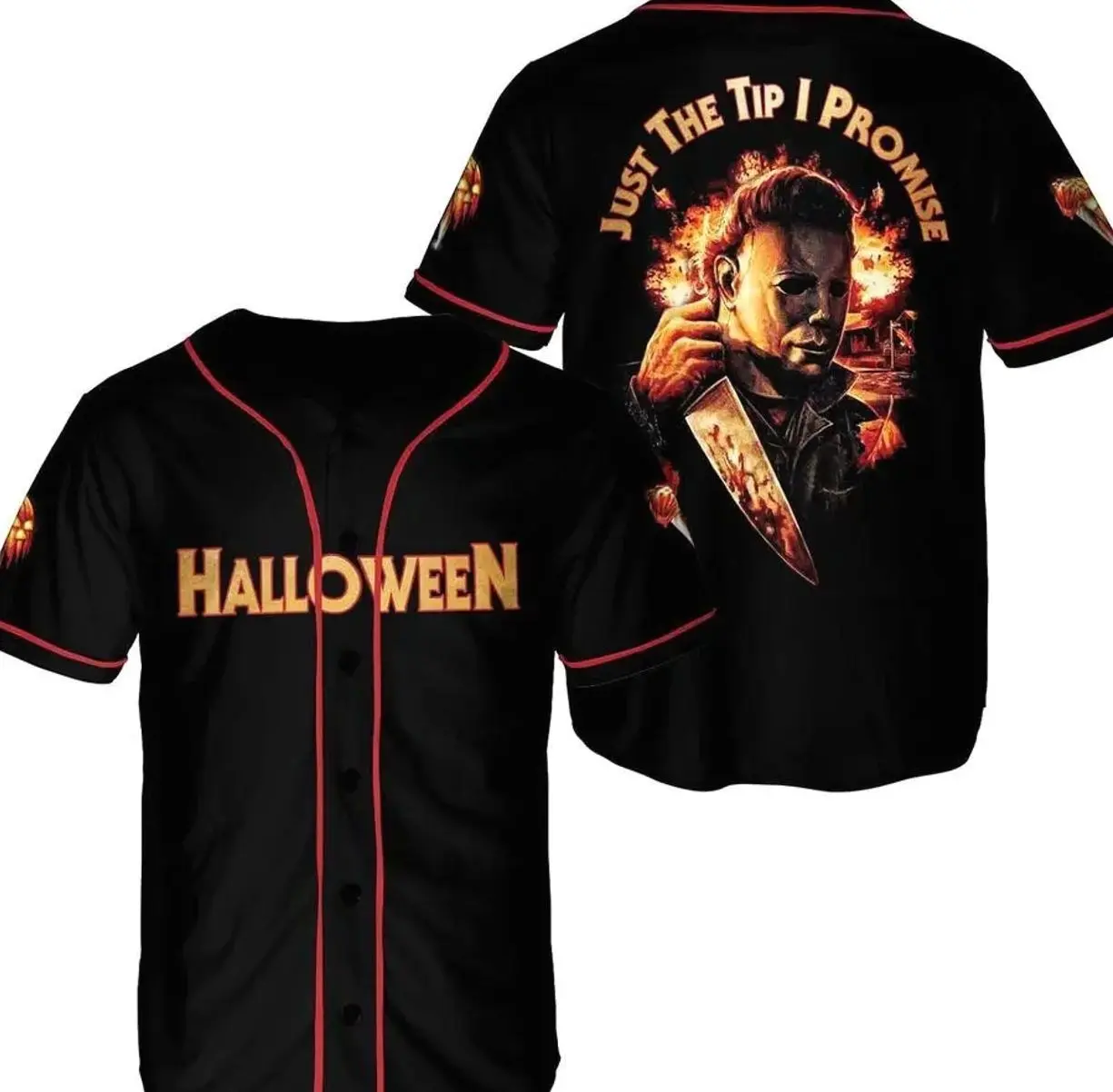 Print 3D Michael Halloween Myers  from 1978 Horror Movie Best Baseball Jersey