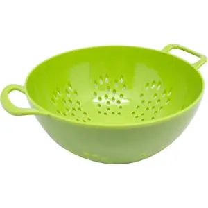 Plastic Colander with Double Handles, Strainer for Fruits, Vegetables, Pasta: 6 inch, BPA Free Plastic, Dishwasher Safe