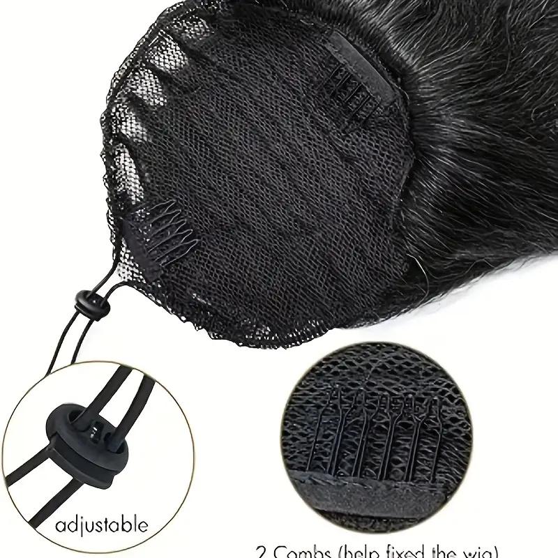 RIVERWOOD Drawstring Ponytail Extension 120g Straight 70% Real Human And 30% Heat-Resistant Synthetic Fiber Blend for Natural Feel Quick & Convenient Application Perfect for Everyday Wear Wearable