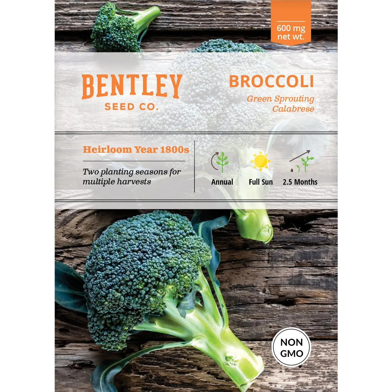 Broccoli, Green Sprouting Seed Packets
