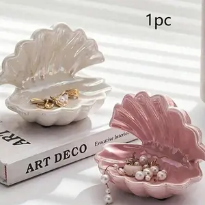 1pc Shell Jewelry Tray, Jewelry Storage Box, Artistic Decor, Multifunctional Half-Circle Key And Jewelry Storage Rack, Suitable For Entryway/Vanity, Home Decor, Thoughtful Gift For Mother/Friend