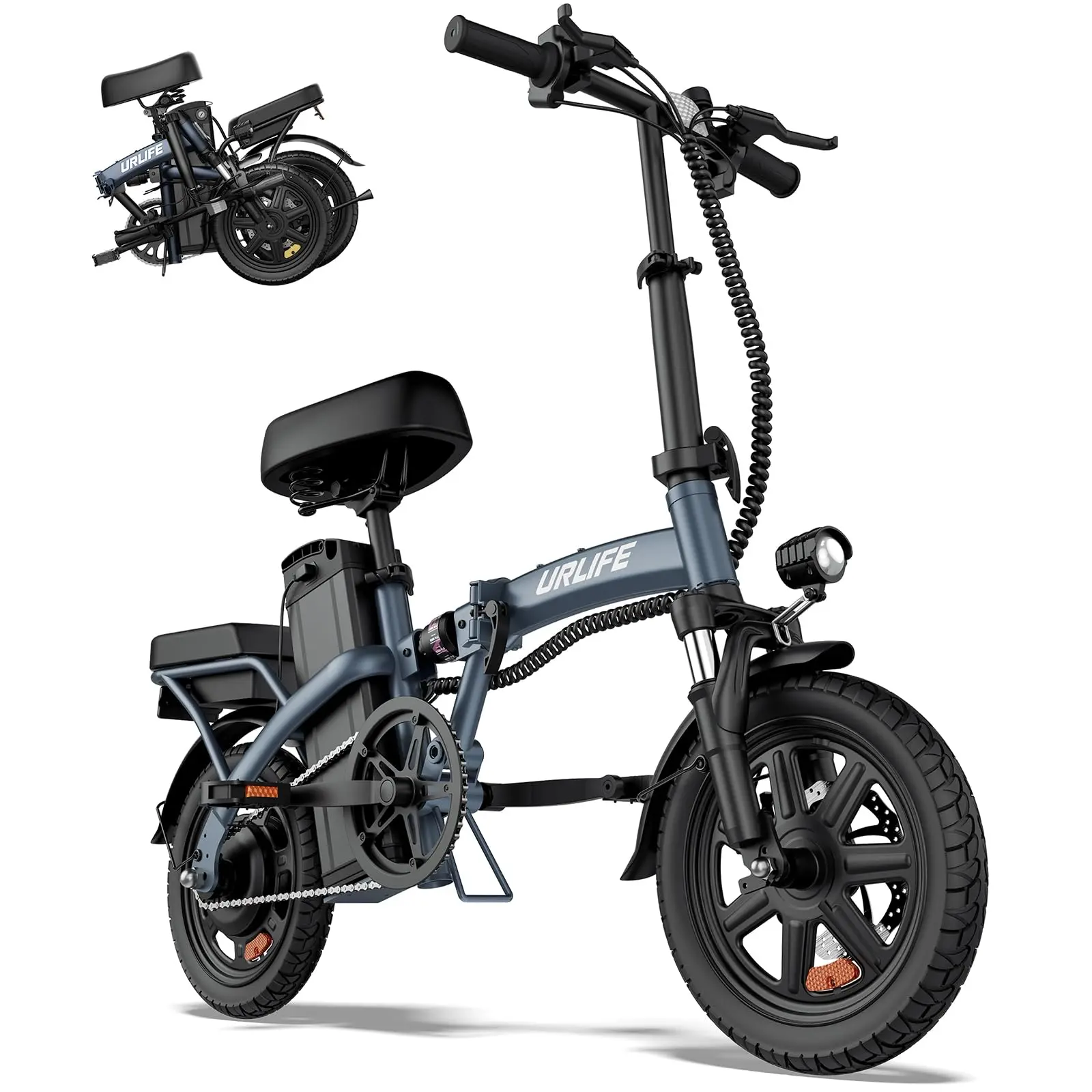 WABCEI 14" Compact Fold Electric Mini Bike for Adults - 47in, 500W Motor, 20MPH, 40-mi Max Range, UL 2849 Certified, Fast Charging, Shock Absorbers, Urban Commuting & E-Biking