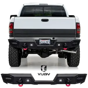 Vijay For 1994-2002 Dodge Ram 1500/2500/3500 Steel Rear Bumper with LED Lights And D-Rings
