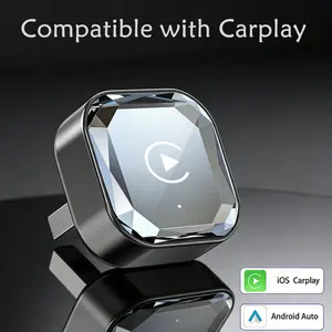 CarPlay Adapter Wireless Android Auto Dongle with Dual-Band Dual-Antenna High-Speed Transmission ABS Body Mirror Glass Surface Built in USB Interface Hidden Design for Car Plug-and-Play Bluetooth Connection Fast-Cooling No Lag Auto Connection for Daily Co