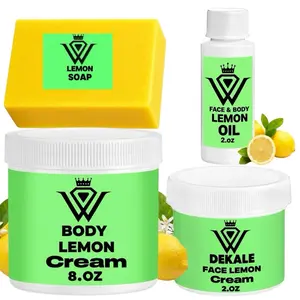DEKALE LEMON FACE & BODY Brightening Skincare BIG FULL SET 4 PIECES