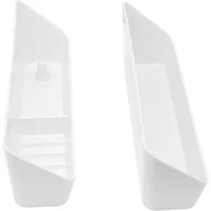 11 inch Tip Out Sink Tray, 2 Pack Molded Sink Front Tip-Out Trays with Mounting Screws, Pull Out Shelf Home White Organizer, White