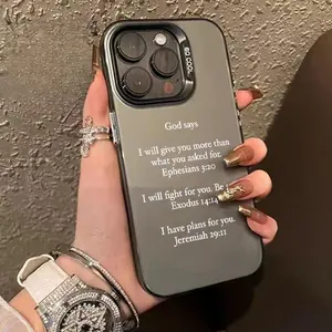 Selected Bible Passages Pattern Phone Case for iPhone  17 15 16 14 Pro Max 13 12 11 X XS Plus Air E Shockproof Anti-Scratch Durable PC Back Protective Cover Cellphone Protective