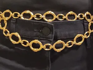 Pre-owned Vintage Chanel 36 inch 24k Gold Plated Chain Belt