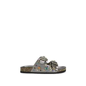 BAYLEAVES-PEWTER FLAT SANDAL