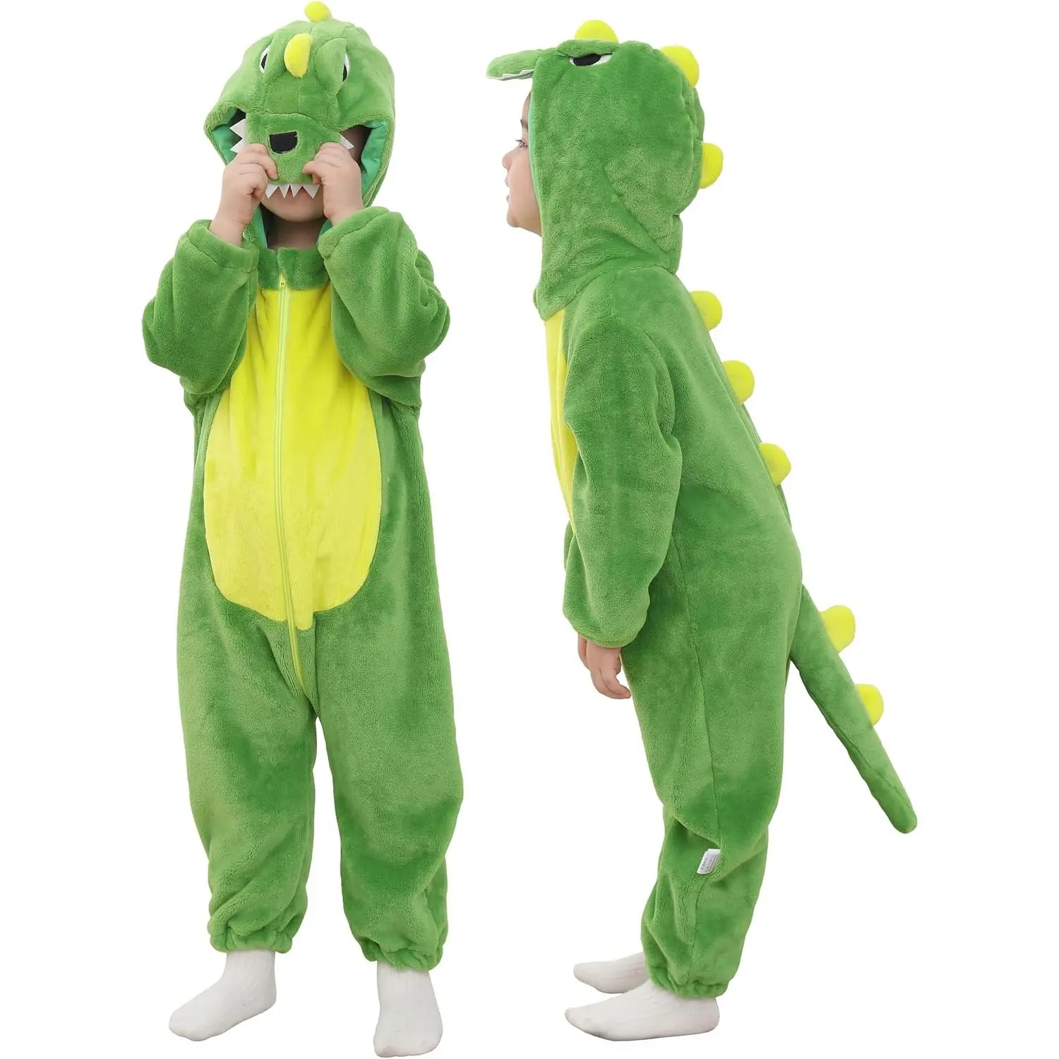 Kids Baby Tiger Dinosaur Animal Hooded Jumpsuit Halloween Costume Toddler Outfit