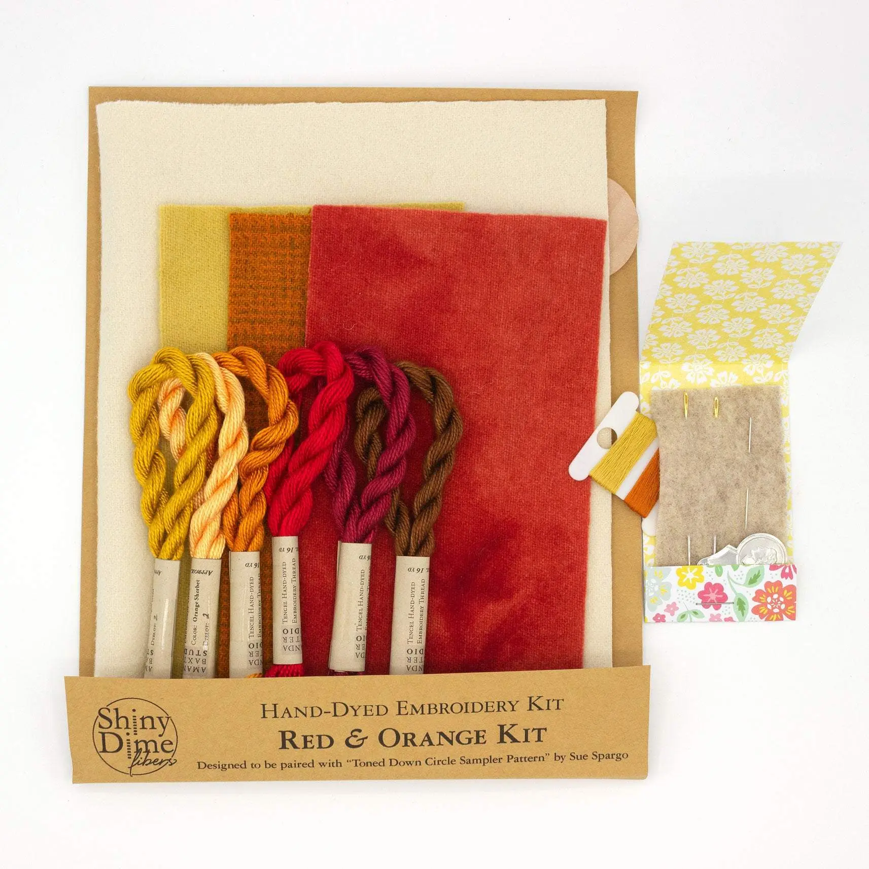 Sampler Embroidery Kit - Red and Orange