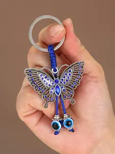 Fashionable Vintage Butterfly Design Keychain, Evil Eye Pendant Keychain for Men & Women, Fashion Accessories for Daily Use