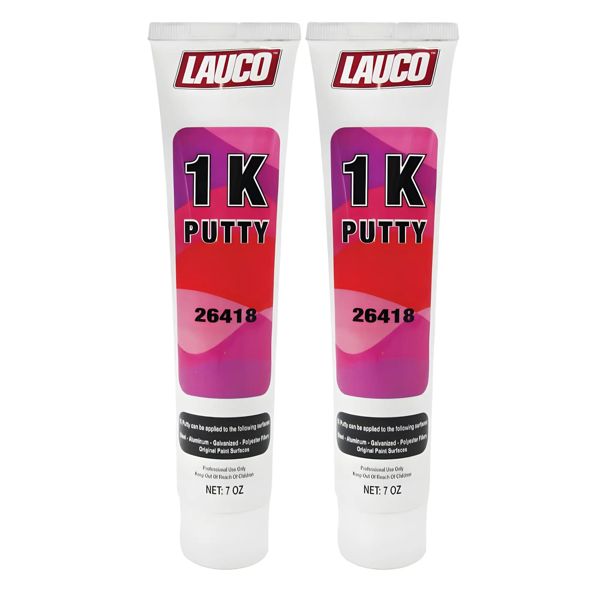 Lauco 1K Combination Body Filler Putty - Pack of 2 - Quick & Easy Repairs for Multiple Surfaces, 7 oz Tube, Fiberglass, Fix Minor Imperfections, Quick Drying