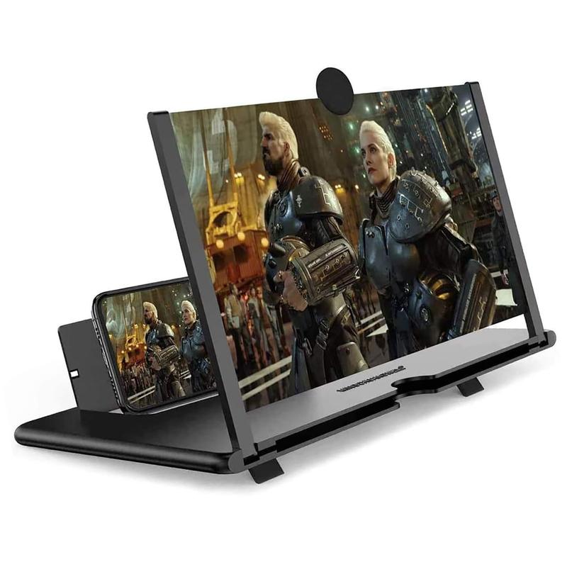 Mobile Phone Magnifier Stand - Over sized Pull-out Creative Screen Amplifier - Foldable Portable Hands-Free Phone Magnifier Suitable - Visually, for movie Watching, Reading & Gaming