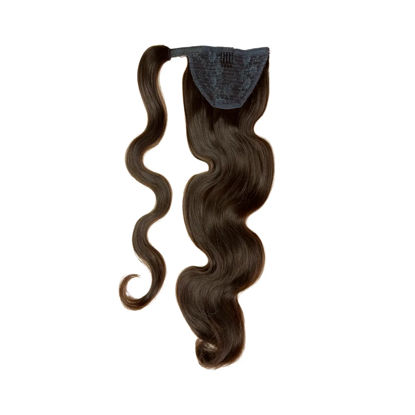 Wrap-Around Ponytail Hair Extension for Women, 100% Brazilian Human Hair in Natural Brown, Colorable and Easy to Install for a Last-Minute Style