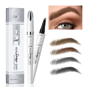 Waterproof micro-fork eyebrow pencil, long-lasting brow pen for natural hair-like strokes, smudge-proof daily makeup tool, perfect for soft glam and everyday natural makeup.