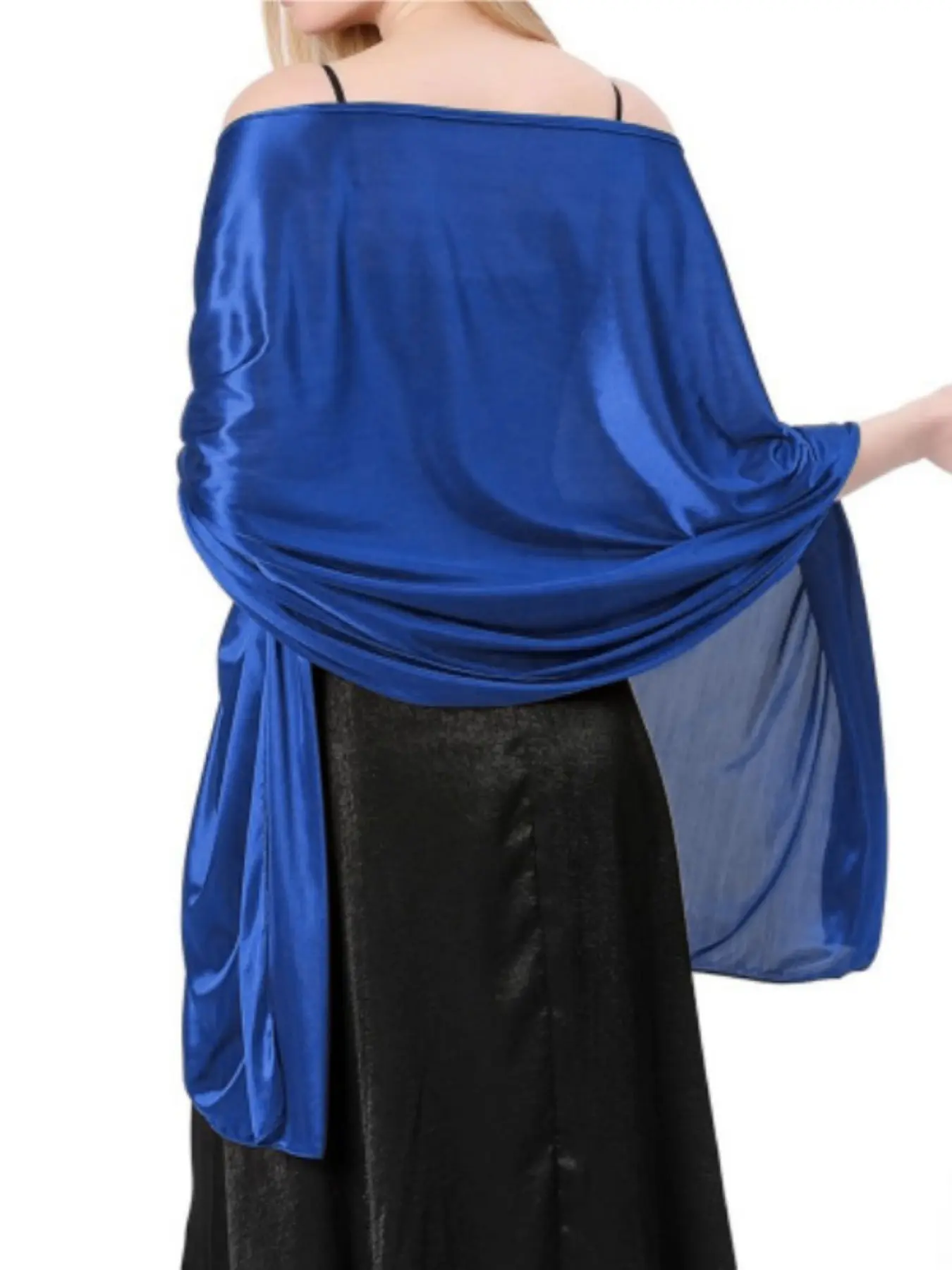 Elegant Satin Shawl Silk Wedding Decoration Evening Dress Scarf Wrap  Women's Bridal Party Soft Cloth Shawl Boho Style Shawl - TikTok Shop