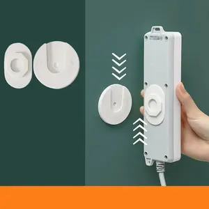 New circular bank insertion retainer power cord organizer bracket seamless wall-mounted plug hook