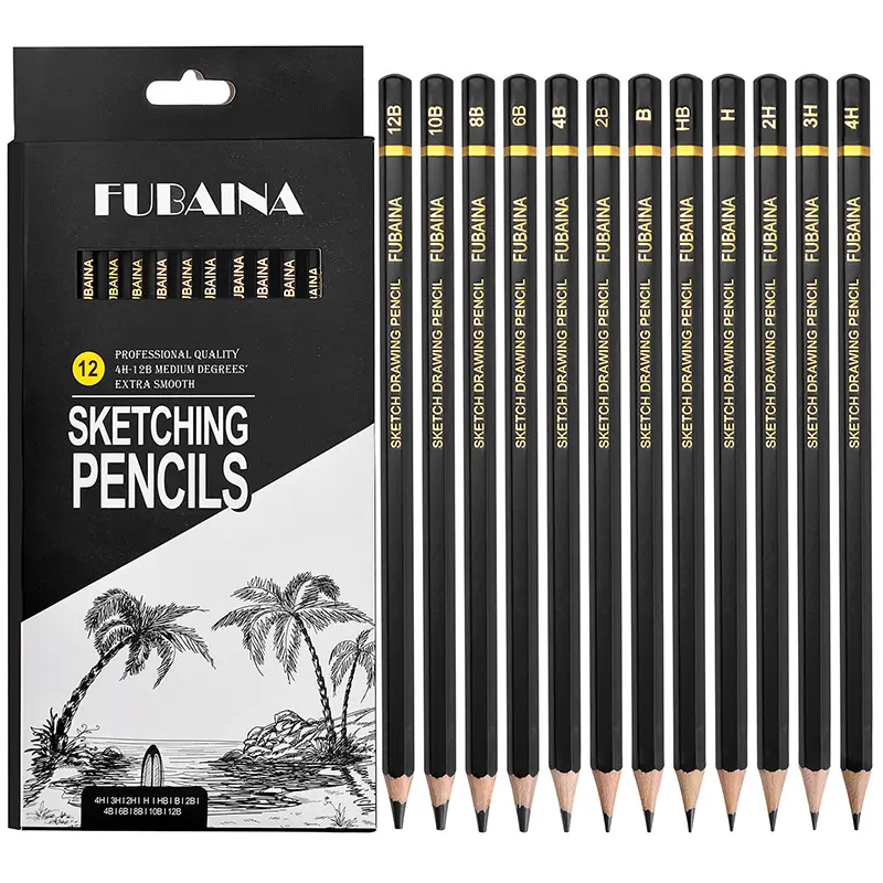 20 Pieces Professional Drawing Sketching Pencil Set, Drawing Pencils for Sketching, (12B - 4H), Ideal for Drawing Art, Sketching, Shading, Artist Pencils for Beginners & Pro Artists (2 Boxes)