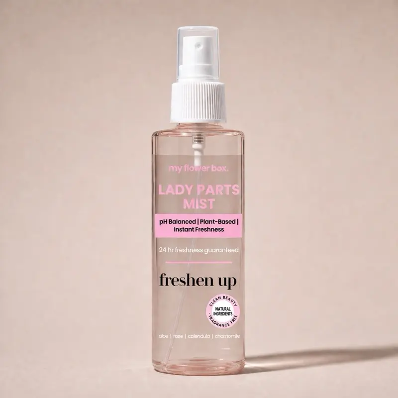 LADY PARTS SPRAY MIST - No Rinse Spray Cleanser - All Day Freshness, pH Balanced, Soothes & Deodorizes - Formulated with Soothing Aloe - Fragrance-Free, Alcohol-Free, & Paraben-Free & No Harsh Chemicals