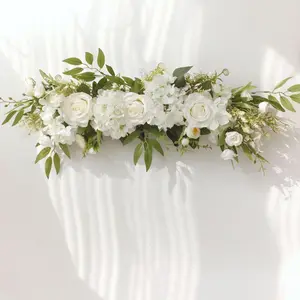 21.65Inch Faux Floral Swag, Rose Hydrangea Garland for Spring Wedding Decor, Valentine's Day, Front Door, Ceremony Arch, Table Centerpiece, Seasonal Home & Lintel Decoration