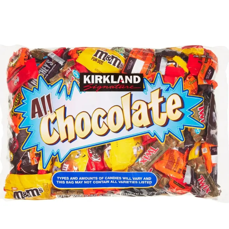 Kirkland Signature 90 oz All-Chocolate Variety Bag, 10 Unique Flavors Including M&M's Peanut, Reese’s PB Cups & York Peppermint, Chocolate Snacks for Snacking or Dessert