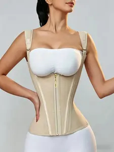 Women's Waist Trainer, Adjustable Zipper and Hook Closure, Abdominal Control Shapewear, Postpartum Recovery