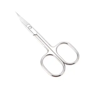 VOCOSTE 1pc Women's Bend Scissors Eyebrow Trimmer Scissors for Bathroom Silver Tone
