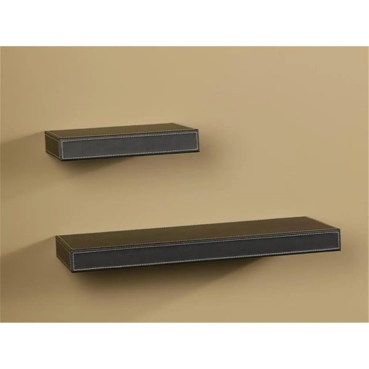 Amore Designs LTHR36CH Contemporary Leather Wall Shelf - Chocolate, 10x36 in, Wall-Mounting with Hidden Brackets, Home Decor for Room Accessories, Shelves