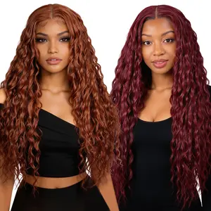 [Blend] Exclusive Deal: Buy 1 Get 1 Free Blended Human Hair Lace Front Wig | 180% Density,  #350 & 99J Ocean Wave Wigs #SummerVibes