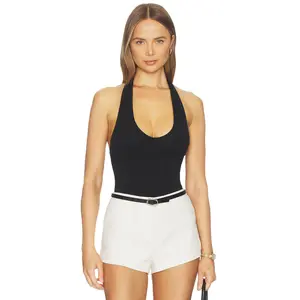 SANS FAFF Bamboo Halter Bodysuit in Black